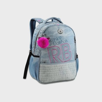 Mochila Escolar S/ Roda Gde RB3165 Azul Claro Rebecca Bonbon Clio