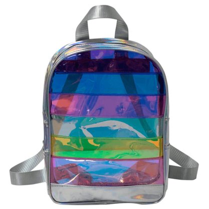 Mochila Escolar S/ Roda Peq Transparente Colorida R3367 Breeze Dac