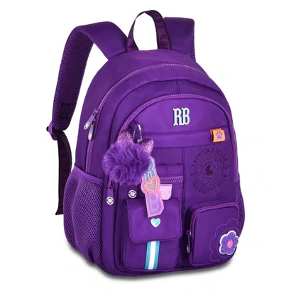 Mochila Escolar Sem Roda Rosa Roxa ou Preta Pequena Rebecca Bonbon Ref. RB24546 Clio