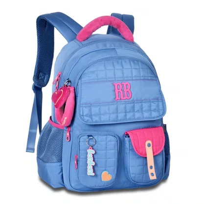 Mochila Escolar Sem Rodas Grande Rebecca Bonbon Azul Claro – Ref. RB26238 – Clio