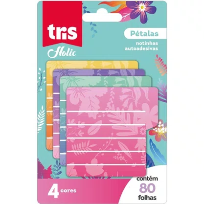 Notas Autoadesivas 45x45mm Cores 80fls Holic Pétalas Tris
