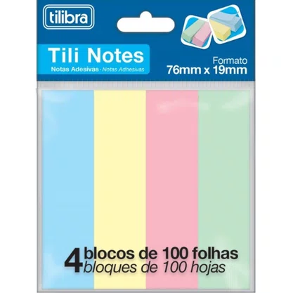 Notas Autoadesivas 76x19mm 400fls 4 Cores Tili Notes Tilibra
