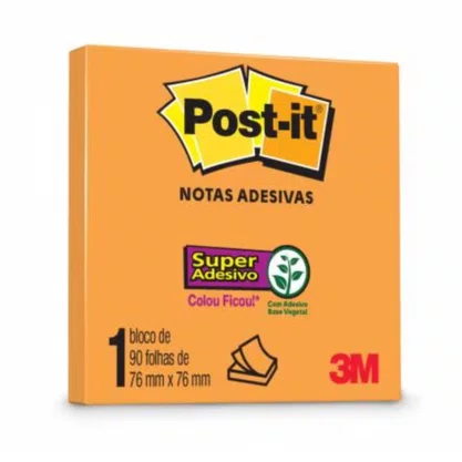 Notas Autoadesivas 76x76mm Laranja 45fls Post It