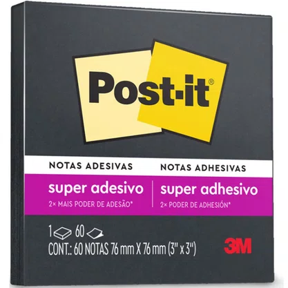 Notas Autoadesivas 76x76mm Preta 60fls Post It