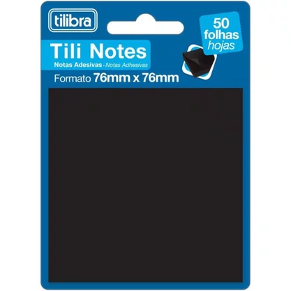 Notas Autoadesivas 76x76mm Preto 50fls Tilibra