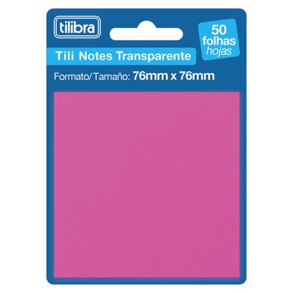 Notas Autoadesivas Transparentes Rosa 50fls Tili Notes Tilibra