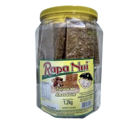 Paçoca Caseira Rapanuí 1,2kg com 20 Unidades