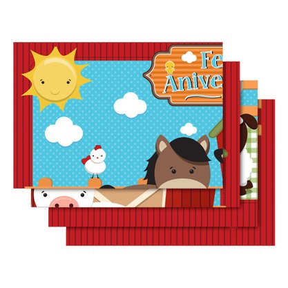 Painel decorativo Fazendinha 1,26 m x 88 cm Regina