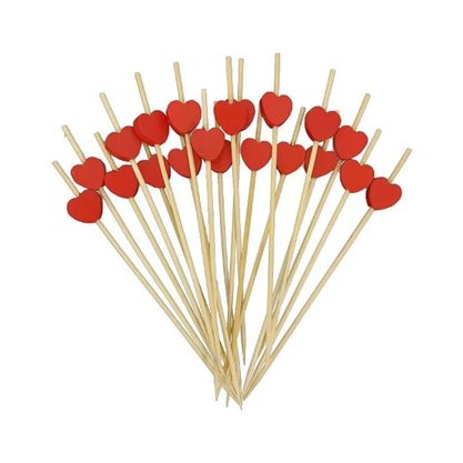 Palito C/ Coração Vermelho Yoss C/ 20 Un