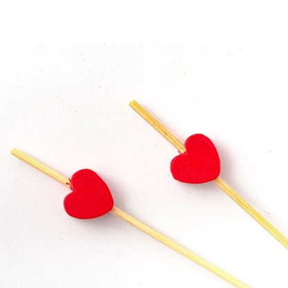 Palito C/ Coração Vermelho Yoss C/ 20 Un