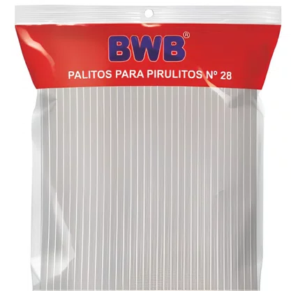 Palito Para Pirulito Plástico 28cm C/ 50 Un BWB