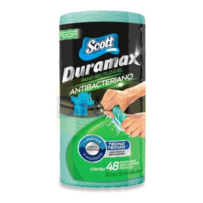 Pano Reutilizável Multiuso Em Rolo Verde AntiBacteriano 20x21cm C/ 58un Scott