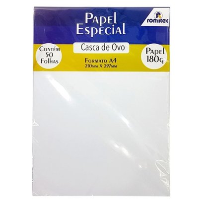 Papel Casca De Ovo Branco 180g Romitec C/ 50 Fls