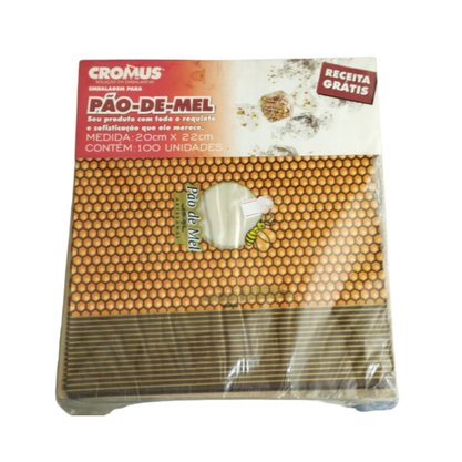Papel Celofane Pão De Mel Colmeia com 100 Unidades Cromus