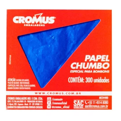 Papel Chumbo 12x11,8cm Azul C/ 300un Cromus