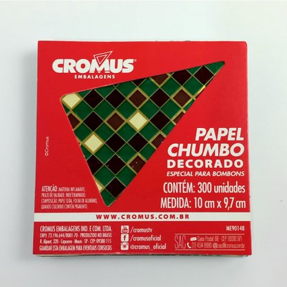 Papel Chumbo Crystal Verde 10Cm X 9,7Cm 300 Unidades Cromus