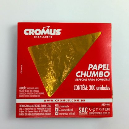Papel Chumbo Ouro 8Cm X 7,8Cm 300 Unidades Cromus