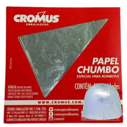 Papel Chumbo Prata 12Cm X 11,8Cm 300 Unidades Cromus