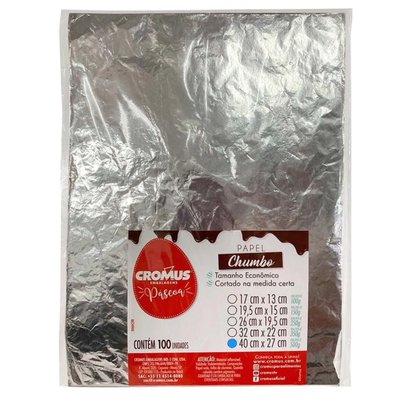 Papel Chumbo Prata para Ovo Cromus C/ 100un