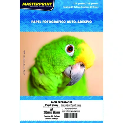 Papel Foto Adesivo Glossy Masterprint C/ 20 un