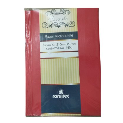 Papel Microcotelê Vermelho 180g Romitec C/ 25