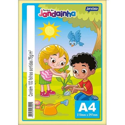 Papel Sulfite A-4 Colorido 4 Cores C/100 Fls Janda