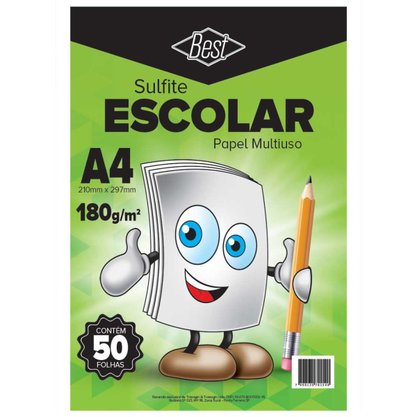 Papel Sulfite A4 Branco 180g 50 Folhas Best