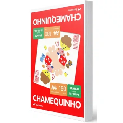 Papel Sulfite A4 Branco 180G 60Kg 50fls Chamequinho
