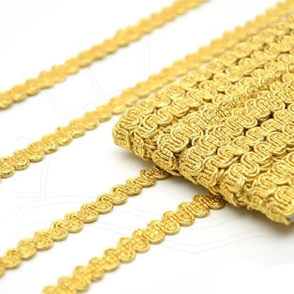 Passamaria Ouro 8mm Rolo C/ 10 Metros Elástico São José