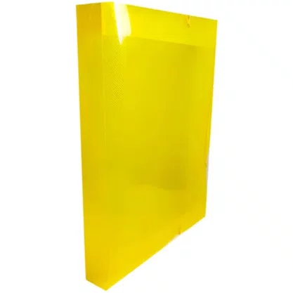 Pasta Plastica Amarela Transp 40mm Polibras