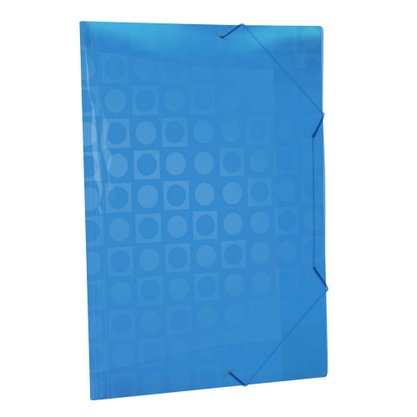 Pasta Plástica Elástica Ofício S/ Lombo Azul Decorada DAC