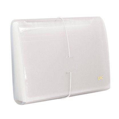 Pasta Sanfonada Duplicata 1/2 31 Divisórias Transparente DAC