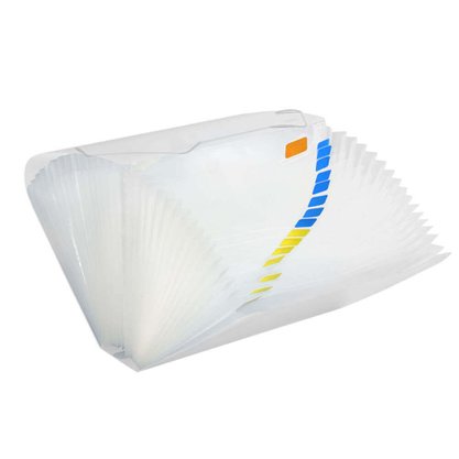 Pasta Sanfonada Plástica A4 31 Divisórias Transparente DAC