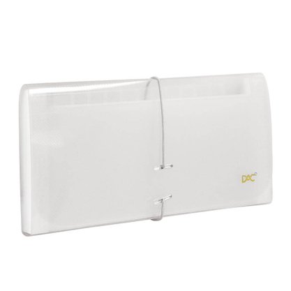 Pasta Sanfonada Porta Cheque 12 Divisórias Transparente DAC