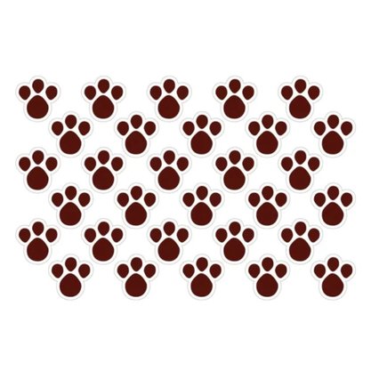 Pegada de Coelho Pequena Marrom - C/ 20 Unidades