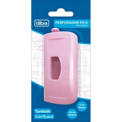 Perfurador 10 Folhas P210 Rosa Tilibra