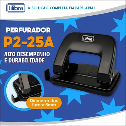 Perfurador P2-25A Até 25 Folhas Tilibra