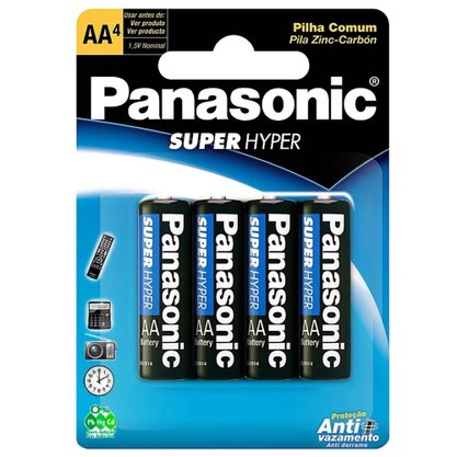 Pilha Pequena AA Alcalina C/ 04un Panasonic