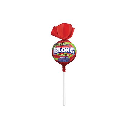 Pirulito Blong Chiclete Morango C/ 24 Un Peccin