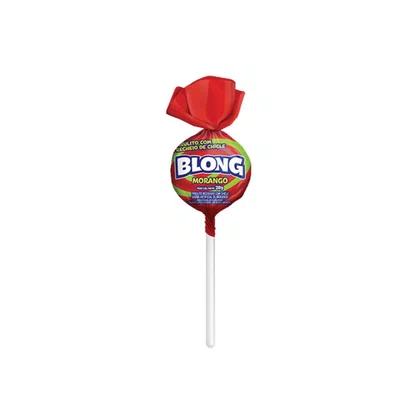 Pirulito Blong Chiclete Morango C/ 24 Un Peccin