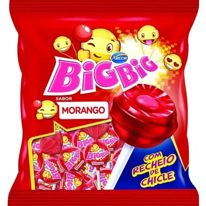 Pirulito Chiclete Big Big Morango C/50un