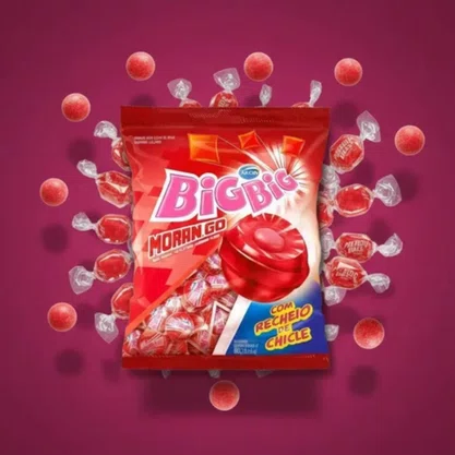 Pirulito Chiclete Big Big Morango C/50un