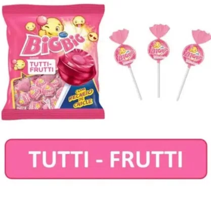 Pirulito Chiclete Big Big Tutti Frutti C/ 50 Un