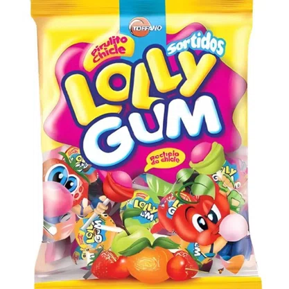 Pirulito Chiclete Sortido 600g Lolly Gum Toffano