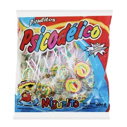 Pirulito Psicodélico P1 Miguelito - Pacote com 50 Unidades