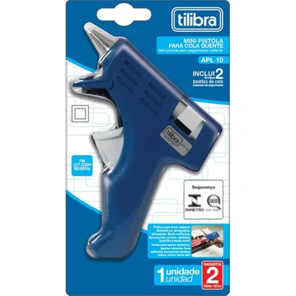 Pistola Para Cola Quente Pequena Azul APL10 Tilibra