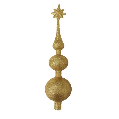 Ponteira de Árvore Ouro com Glitter 34cm Matsumoto