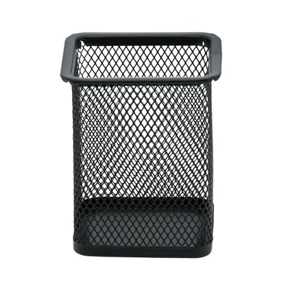 Porta Canetas Aramado Quadrado Preto Brw