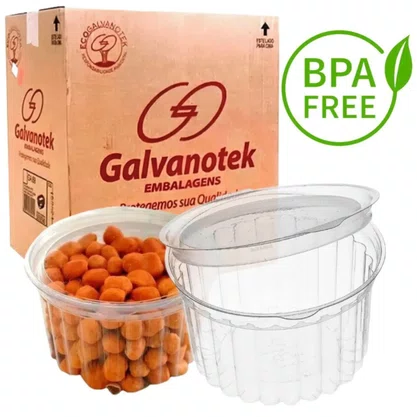 Pote Redondo com Tampa 450ml G 771D com 10 Unidades Galvanotek
