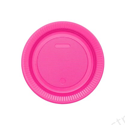 Prato Descartável PR15 C/10 Unidades Rosa Fluor Kaixote
